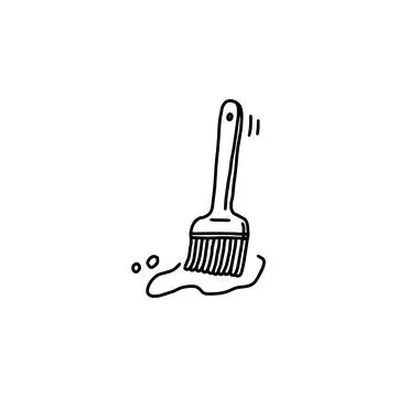 Silicone baking brush hand drawn doodle icon vector illustration isolated. Stock Illustration