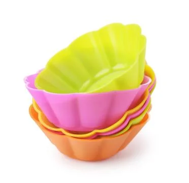 Silicone baking cups Stock Photos