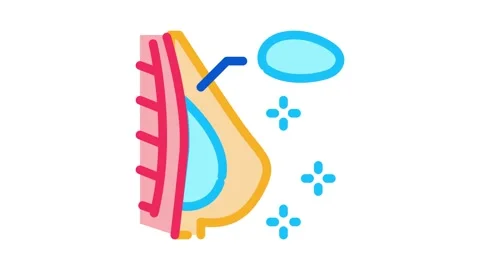 Silicone breast augmentation Icon Animation Stock Footage 145281032