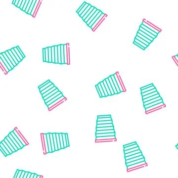 Silicone folding cup vector seamless pattern Stock Illustration