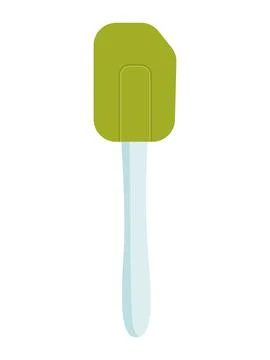 Silicone green spatula kitchen tool. Vector illustration. Stock Illustration