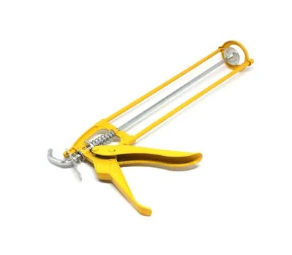 Silicone gun on white background Stock Photos