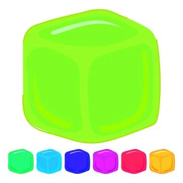 Silicone ice cubes reusable vector cartoon graphic Stock Illustration