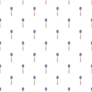 Silicone kitchen spatulas creating seamless baking pattern background Stock Illustration