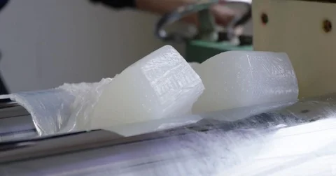 Silicone Rubber Mixing Machine Close-Up Video stock 73075077