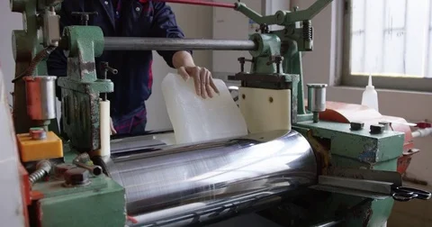 Silicone Rubber Mixing Process Stock Footage 73073525