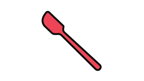 Silicone spatula kitchen cookware color icon animation Stock Footage 326099614