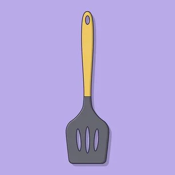 Silicone Spatula Vector Icon Illustration with Outline for Design Element, .. Illustrazione stock