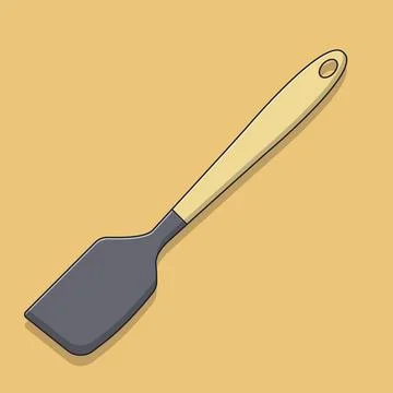 Silicone Spatula Vector Icon Illustration with Outline for Design Element, .. Illustrazione stock