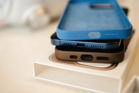Silicone vs Woven Case Selection with Tilt-Shift Lens 写真素材