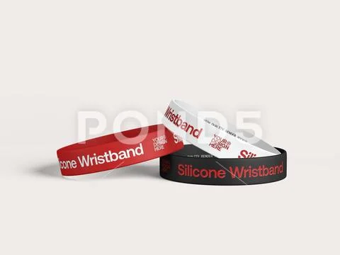 Silicone Wristbands 3D Mockup PSD-Vorlage