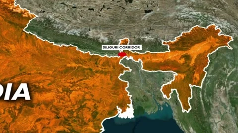 Siliguri Corridor India Map Zoom Highlight Animation Stock Footage 333166641