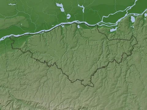 Silistra, Bulgaria. Elevation map colored in wiki style with lakes and rivers Stock Illustration