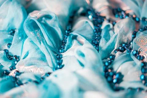 Silk and beads Stock Photos