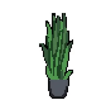 Silk artificial plant pixel art vector illustration Stock Illustration