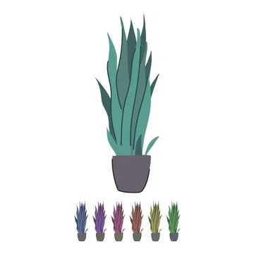 Silk artificial plant vector cartoon graphic Stock Illustration