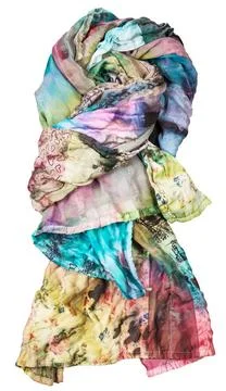 Silk batik scarf in the style of patchwork silk batik scarf in the style o... Fotos de archivo