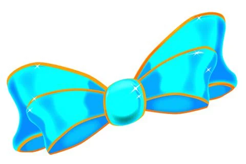 Silk Blue Bow Stock Illustration