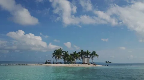 Silk Caye and Sky Medium Shot Stock Footage 61325990