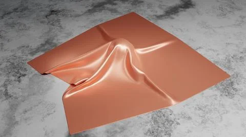 Silk cloth lying on the sphere on marble table. Stock Illustration
