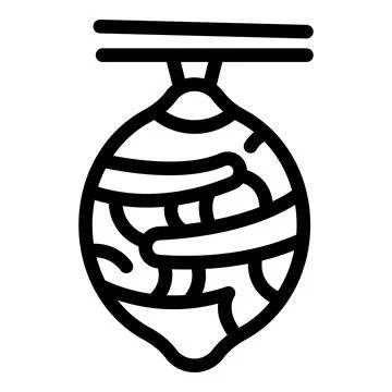 Silk cocoon icon outline vector. Insect cocooning stage Stock Illustration
