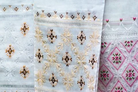 Silk embroidery Stock Photos