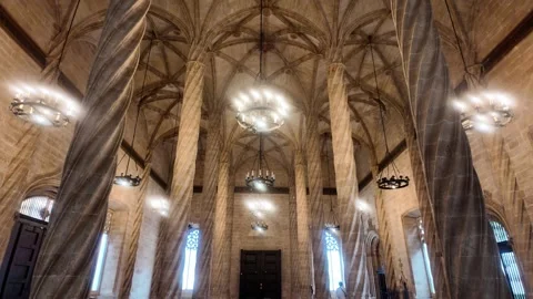Silk Exchange - Interior Architecture of Historic Hall. Stock Footage 328996110