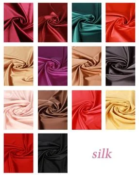 Silk fabric collection Stock Illustration