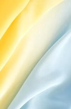Silk fabric texture, background pastel blue yellow colors . copy space Stock Photos