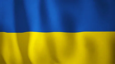 Silk Flag Of Ukraine, Full Screen Animation. Travel Screensaver, Seamless Loop Stock Footage 138042540