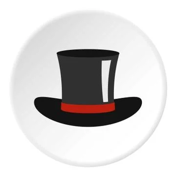 Silk hat icon circle Stock Illustration