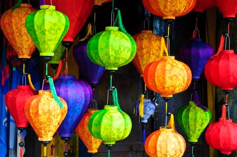 Silk lanterns in Hoi An Stock Photos