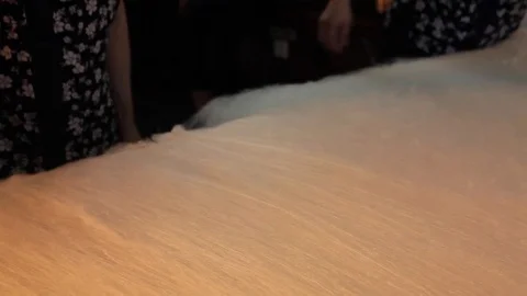 Silk Making, Raw silk closeup Stock Footage 78095861