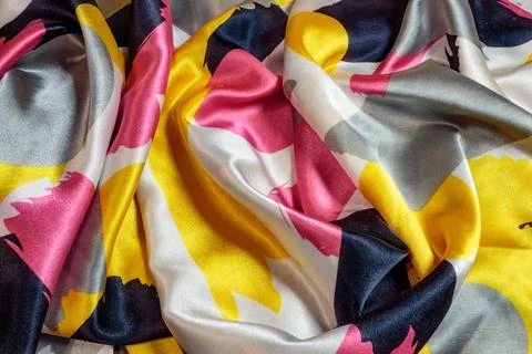 Silk multi-colored scarf. Stock Photos