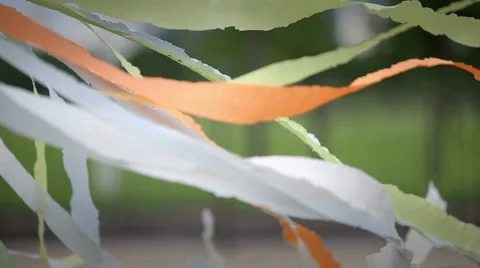 Silk multicolored ribbons developed in the wind Stock Footage 44687349