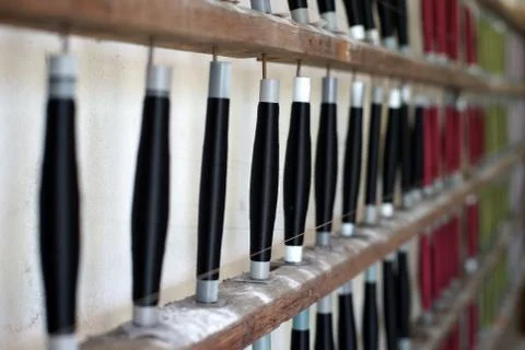 Silk production process Stock Photos