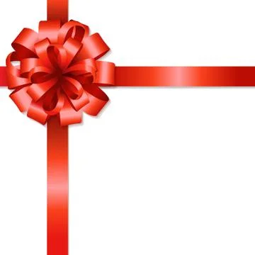 Silk red bow Stock Illustration