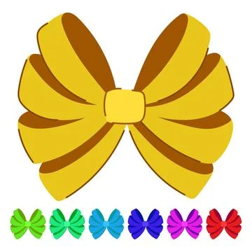 Silk red bow vector cartoon graphic Stock Illustration