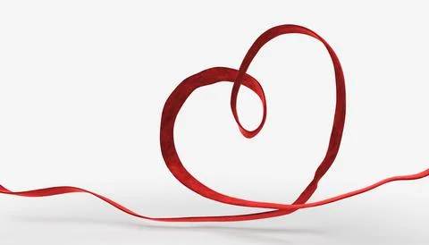 Silk ribbon with heart shape Stock Illustration