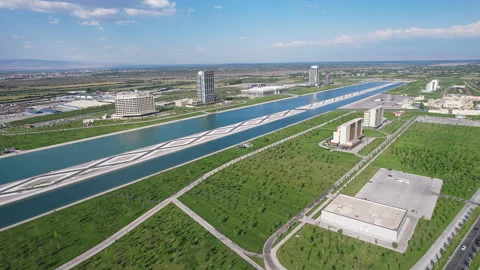 Silk Road Samarkand resort, bird eye view. Samarkand, Uzbekistan - May 25, 2023 Stock Footage 256644397