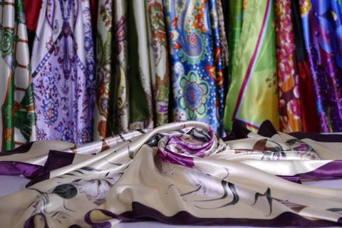 Silk scarf elegance Stock Photos
