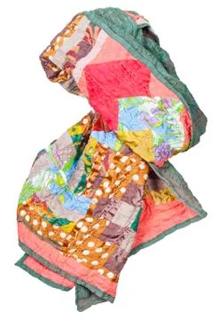 Silk scarf in the style of patchwork isolated 스톡 사진