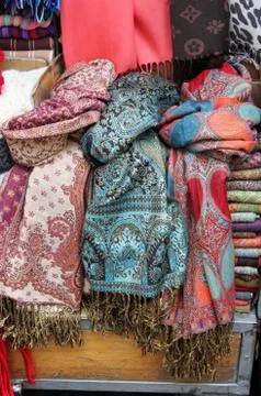 Silk scarves Stock Photos