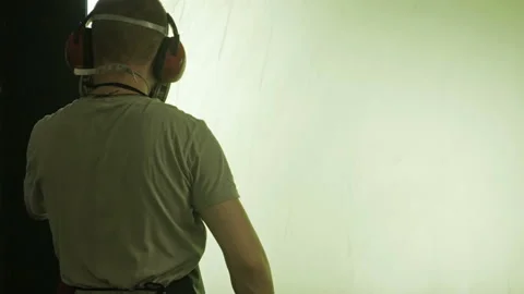 Silk screen printing process - cleaning a screen with water. Video stock 96177226