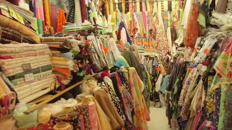 Silk shop Stock Footage 42849028