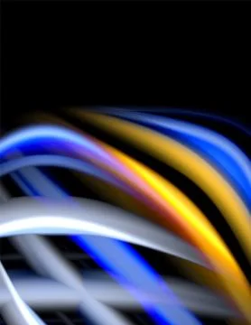 Silk smooth lines on black, liquid fluid color waves. Vector Illustration イラスト素材