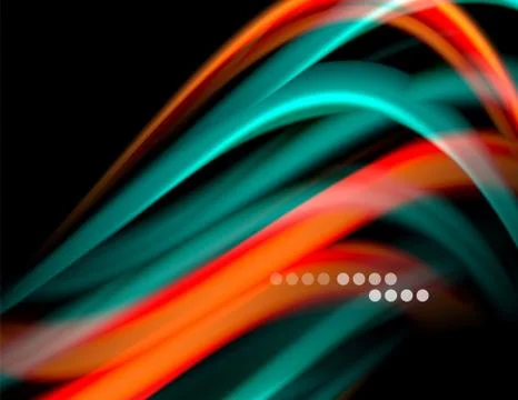 Silk smooth lines on black, liquid fluid color waves. Vector Illustration イラスト素材