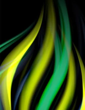 Silk smooth lines on black, liquid fluid color waves. Vector Illustration 스톡 일러스트