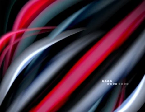 Silk smooth lines on black, liquid fluid color waves. Vector Illustration イラスト素材