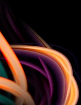 Silk smooth lines on black, liquid fluid color waves. Vector Illustration イラスト素材